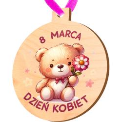 Medal miś z wstążką upominek prezent na Dzień...