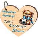 Brelok miś z imieniem prezent na Dzień Mężczyzny 10 marca