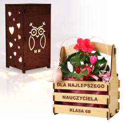 Doniczka i lampka prezent dla nauczyciela na...