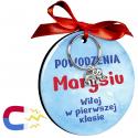 Słonik na szczęście brelok magnes z imieniem prezent dla dziecka ucznia na rozpoczęcie szkoły pierwsza klasa