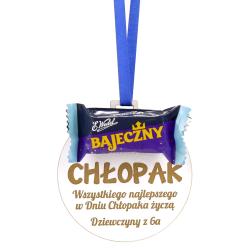 Upominek na Dzień Chłopaka drewniany medal...