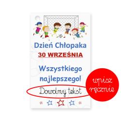 Bilecik do prezentu na Dzień Chłopaka - wpisz imię