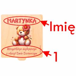 Gra kółko i krzyżyk miś z imieniem prezent na...