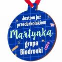 Medal na Pasowanie do Przedszkola z imieniem i nazwą grupy personalizowany prezent dla przedszkolaka