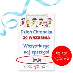 Bilecik do prezentu na Dzień Chłopaka - wpisz imię