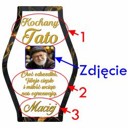 Duży ażurowy znicz szklany dedykacją zdjęciem...