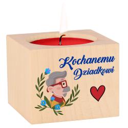 Drewniany świecznik dla Dziadka - Idealny...