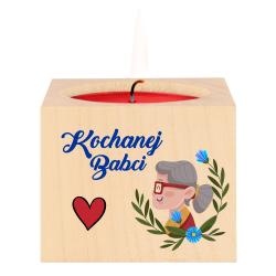 Drewniany świecznik dla Babci - Idealny...