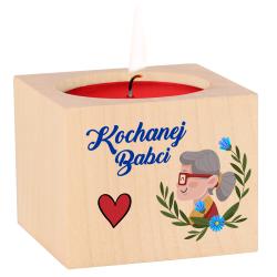 Drewniany świecznik dla Babci - Idealny...