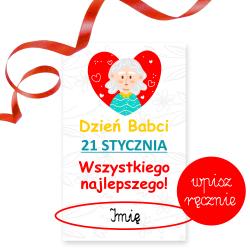 Bilecik do prezentu dla Babci - wpisz imię - z...