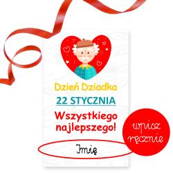 Bilecik do prezentu dla Dziadka- wpisz imię - z...