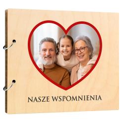Drewniany album na zdjęcia na Dzień prezent dla...