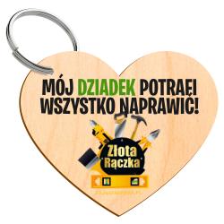 Prezent BRELOK serce na dzień dziadka