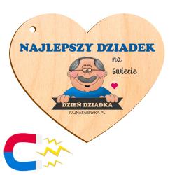 Drewniany magnes serce na lodówkę prezent na...