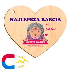 Drewniany magnes na lodówkę w kształcie serca...