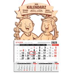 Wiszący kalendarz 2025 z imionami prezent na...