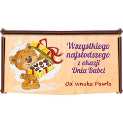 Drewniane pudełko na czekoladę prezent dla...