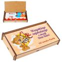 Drewniane pudełko na czekoladę prezent dla babci personalizowany