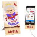 Stojak na telefon Super Babcia personalizowany prezent praktyczny