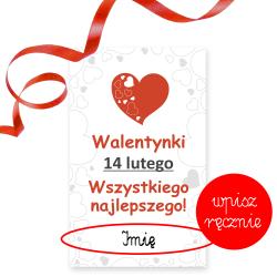Bilecik do prezentu z imieniem na Walentynki 14...