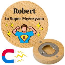 Drewniany magnes otwieracz prezent na Dzień...