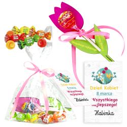 Gotowy prezent zestaw kwiat na lizaka cukierki...