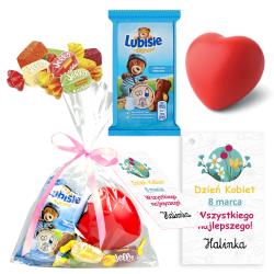 Gotowy prezent zestaw serce batonik cukierki na...