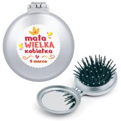 Składana szczotka z lusterkiem prezent na Dzień...