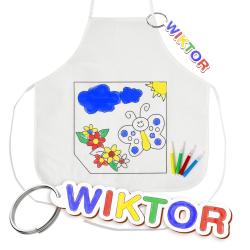 Fartuch do kolorowania brelok mazaki prezent...