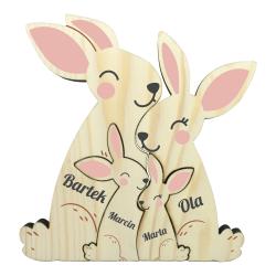 Drewniane zające z imionami personalizowane...