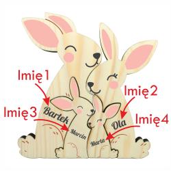Drewniane zające z imionami personalizowane...