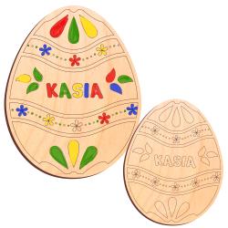 Pisanka drewniana z imieniem do kolorowania...