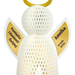 Lampka LED Aniołek pamiątka I Komunii Świętej z...