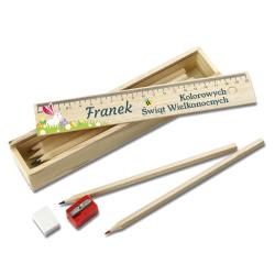 Zestaw szkolny drewniany personalizowany...