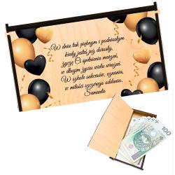 Personalizowane drewniane pudełko na pieniądze...