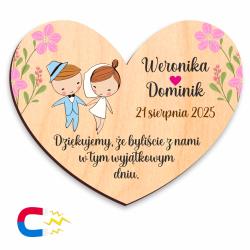 Personalizowany magnes ślubny z imionami i datą...