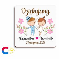 Personalizowany magnes ślubny z imionami i datą...