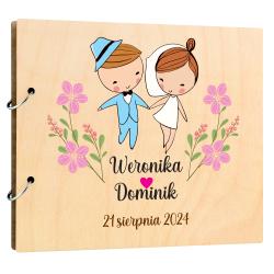 Personalizowany drewniany album ślubny z...