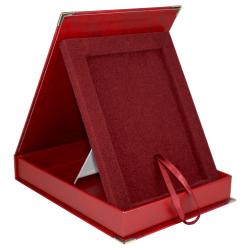 Etui małe bordowe pionowe na dyplom uznania z...