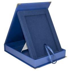 Etui małe niebieskie pionowe na dyplom uznania...