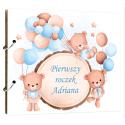 Album na zdjęcia na pierwszy roczek personalizowany album dziecięcy z nadrukiem misie balony prezent roczek