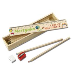 Zestaw kredek drewniany personalizowany prezent...