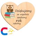 Magnes dla nauczyciela od ucznia podziękowanie zakończenie roku szkolnego serce z nadrukiem