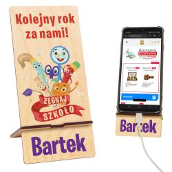 Podstawka na telefon z imieniem na zakończenie...