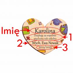 Serce z magnesem z imieniem podziękowanie dla...