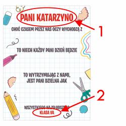 Tabliczka na słodycze z dedykacją dla...
