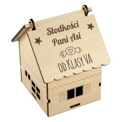 Domek na cukierki z dedykacją prezent dla...