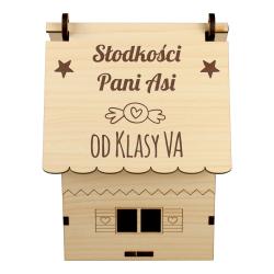 Domek na cukierki z dedykacją prezent dla...