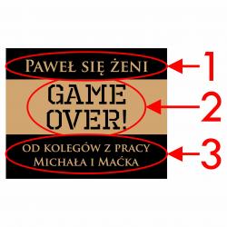Klatka na alkohol Game Over prezent na wieczór...
