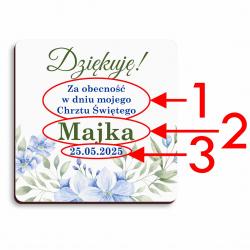 Magnes podziękowanie chrzest kwiaty prezent dla...